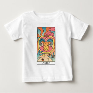 Aries Zodiac Sign Abstract Art Vintage Baby T-Shirt