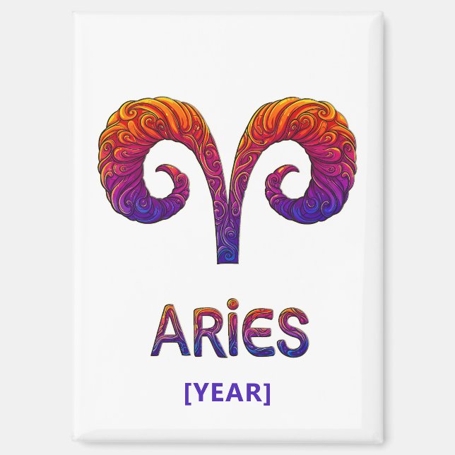 Aries Zodiac Sign / Aries Zodiac Magnet (Front)