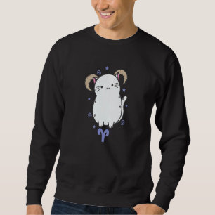 Aries Zodiac Sign as a Cat Horoscope Sweatshirt