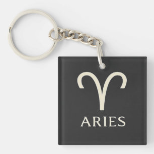Aries Zodiac Sign - Astrology Symbol Key Ring