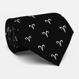 Aries zodiac sign black and white symbol  tie