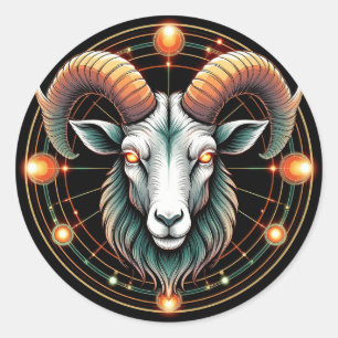 Aries Zodiac Sign Classic Round Sticker