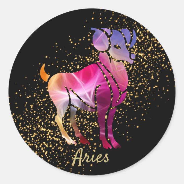 Aries - Zodiac Sign Classic Round Sticker (Front)