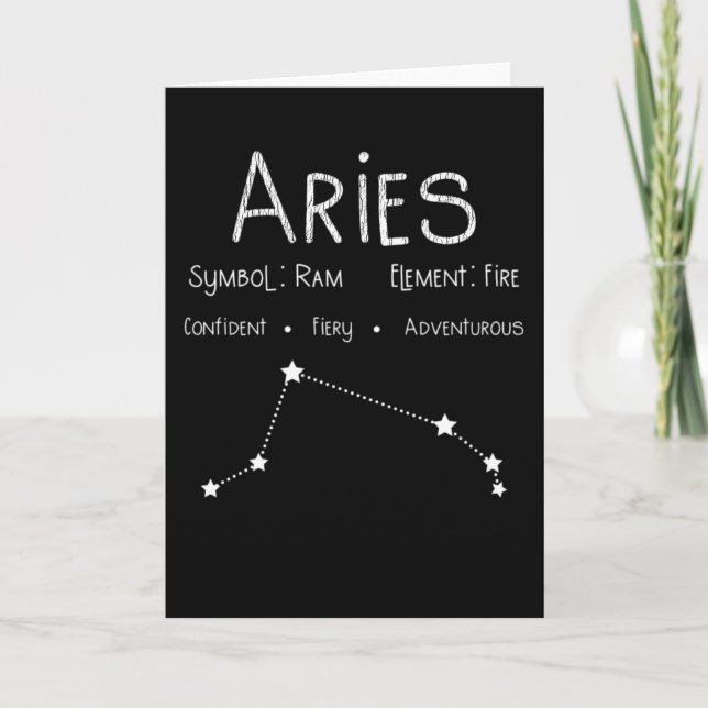 Aries Zodiac Sign Constellation Astrology Gift Card (Front)