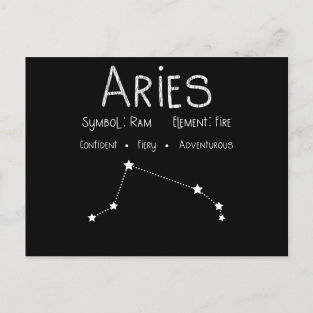 Aries Zodiac Sign Constellation Astrology Gift Postcard (Front)