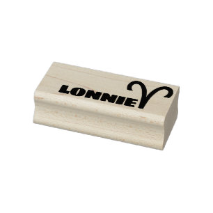Aries Zodiac Sign Cool Personalised Name Text Rubber Stamp
