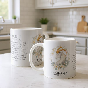 Aries Zodiac Sign Horoscope Personalized Gift Coffee Mug