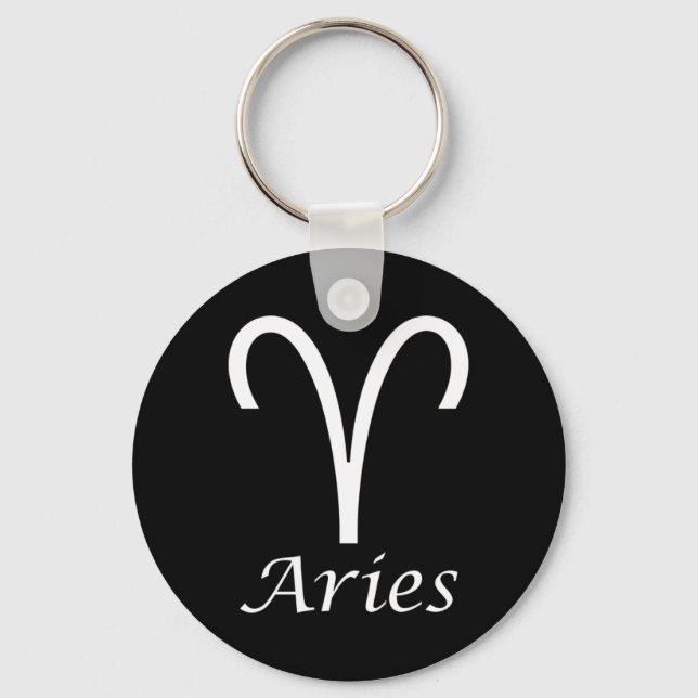 ‘Aries’ Zodiac Sign Key Ring (Front)