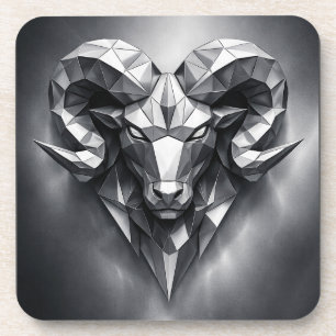 Aries zodiac sign masculine style coaster