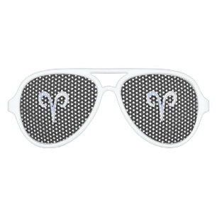 Aries Zodiac Sign on Carbon Fibre Style Aviator Sunglasses