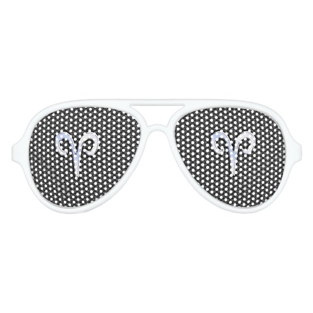 Aries Zodiac Sign on Carbon Fibre Style Aviator Sunglasses (Front)