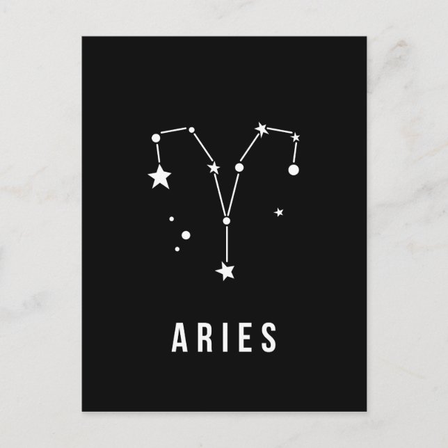 Aries Zodiac Sign Quote Postcard (Front)