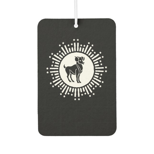 Aries Zodiac Sign Ram Cosmic Starburst Design Car Air Freshener (Front)