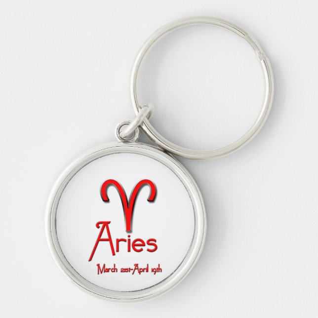 Aries-Zodiac Sign/Red Key Ring (Front)