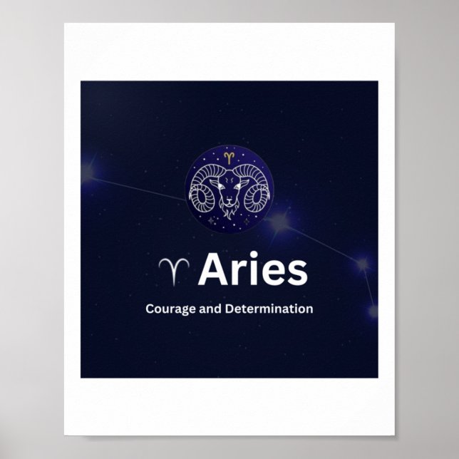 Aries Zodiac Sign Sticker  (Front)