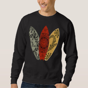 Aries Zodiac Sign Surfboard Surfing Horoscope Sweatshirt