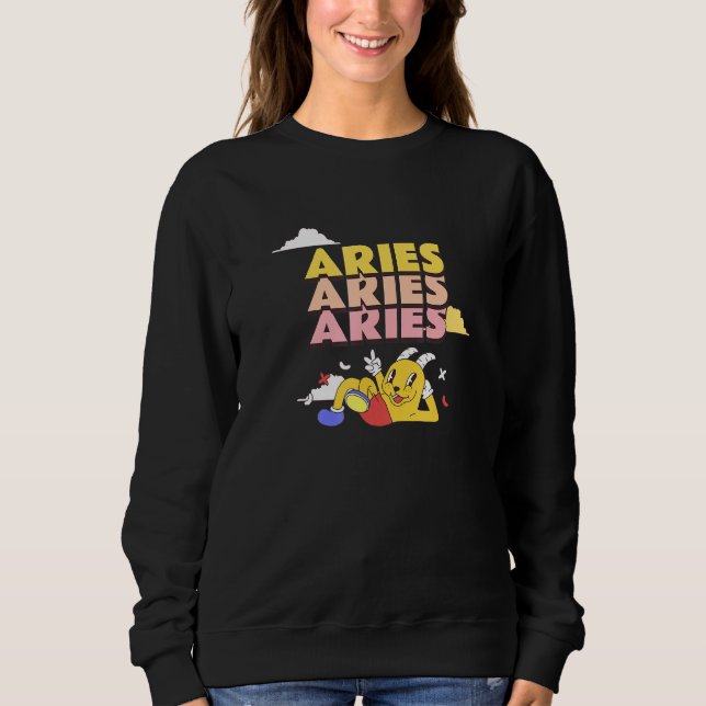 Aries Zodiac Sign Sweatshirt (Front)