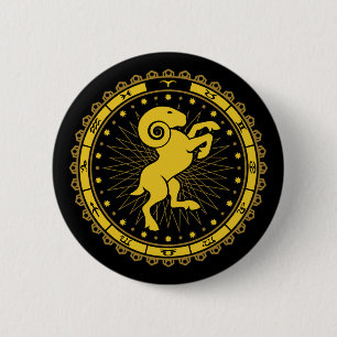 Aries - Zodiac Sign - Symbol - Horoscope 6 Cm Round Badge