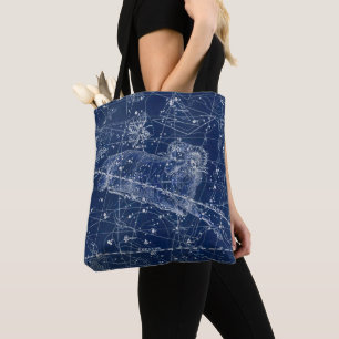 Aries Zodiac Sign Vintage Illustration Tote Bag