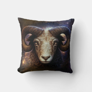Aries Zodiac Sign Watercolor Design Cushion