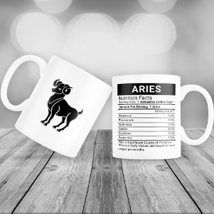 Aries Zodiac Sign with Nutrition Facts, Large Coffee Mug