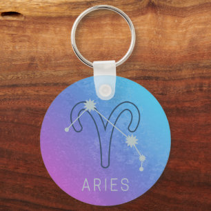 Aries Zodiac Star Sign Horoscope Constellation Key Ring