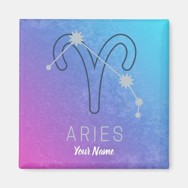 Aries Zodiac Star Sign Horoscope Constellation Magnet (Front)