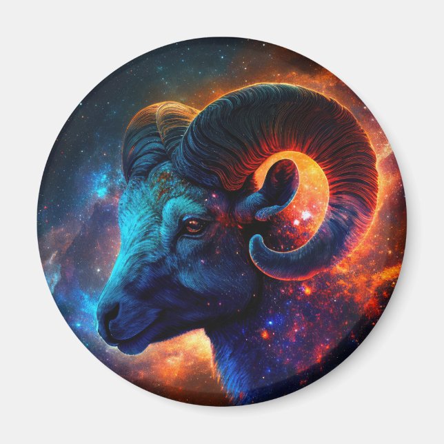 Aries Zodiac Star Sign – No Text - Round Magnet (Front)