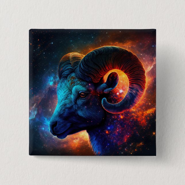 Aries Zodiac Star Sign – No Text – Square Button (Front)