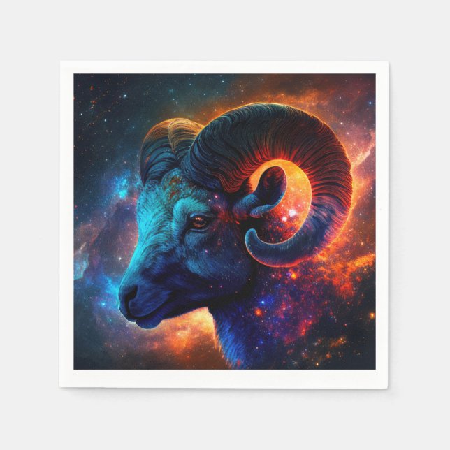 Aries Zodiac Star Sign - Vivid Artistic Napkins (Front)