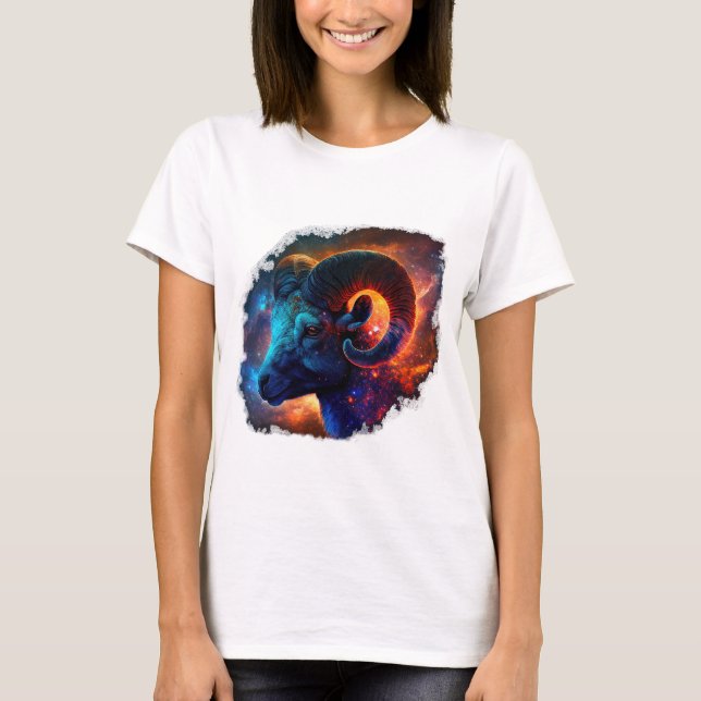 Aries Zodiac Star Sign Woman's Basic T-Shirt (Front)