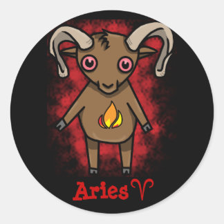 Aries Zodiac Sticker! Classic Round Sticker