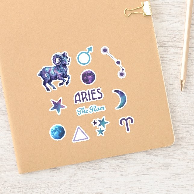 Aries Zodiac Sticker Collection (Notebook)