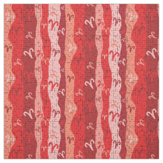 Aries Zodiac Stripes Broken Tiles Fabric