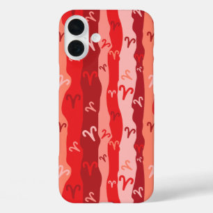 Aries Zodiac Stripes iPhone 16 Plus Case