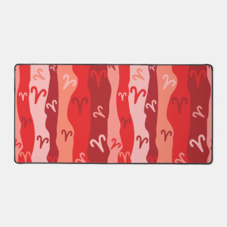 Aries Zodiac Stripes Desk Mat