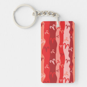 Aries Zodiac Stripes Key Ring