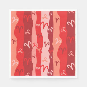 Aries Zodiac Stripes Napkin