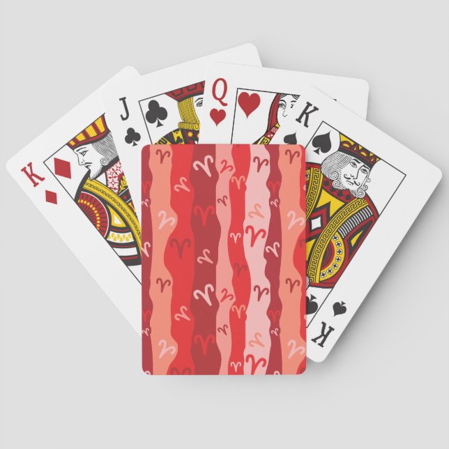 Aries Zodiac Stripes Playing Cards (Back)