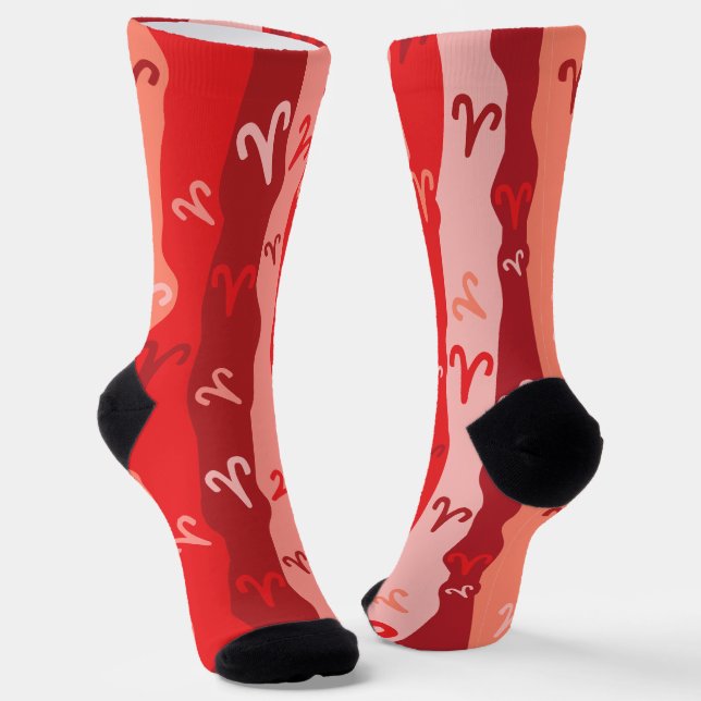 Aries Zodiac Stripes Socks (Angled)