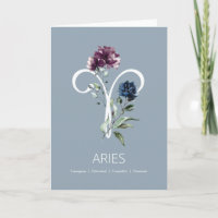 Aries Zodiac Symbol Birthday Card