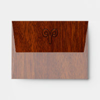 Aries Zodiac Symbol Brown Mahogany like print