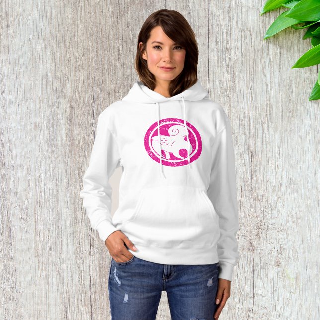 Aries Zodiac Symbol Grunge Pink Ram Astrology Hoodie (Creator Uploaded)