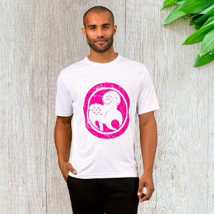 Aries Zodiac Symbol Grunge Pink Ram Astrology T-Shirt