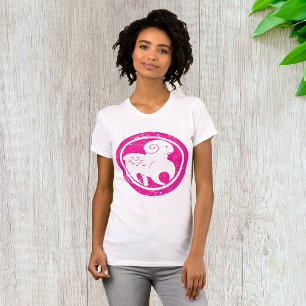 Aries Zodiac Symbol Grunge Pink Ram Astrology T-Shirt