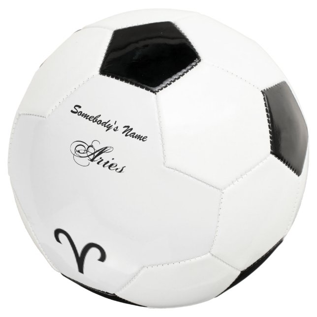 Aries Zodiac Symbol Standard by Kenneth Yoncich Soccer Ball (Three Quarter)