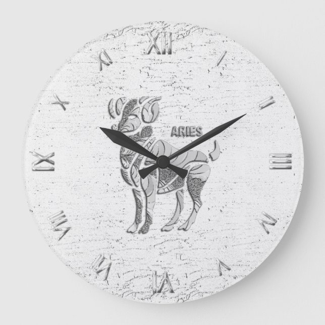 Aries Zodiac Symbol Wall Clock Round or Square (Front)