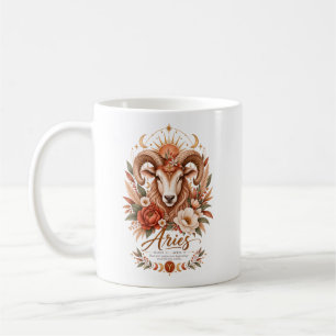 Aries Zodiac Terracotta Botanical Astrology Coffee Mug