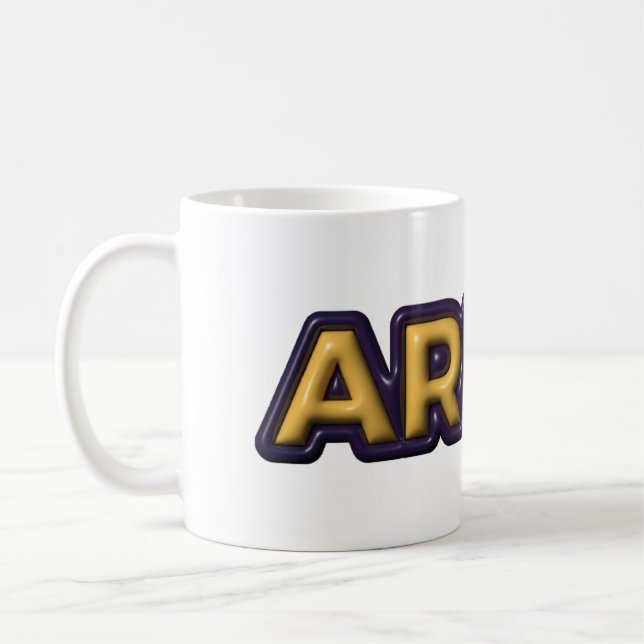 Aries Zodiac Text Design Coffee Mug (Left)