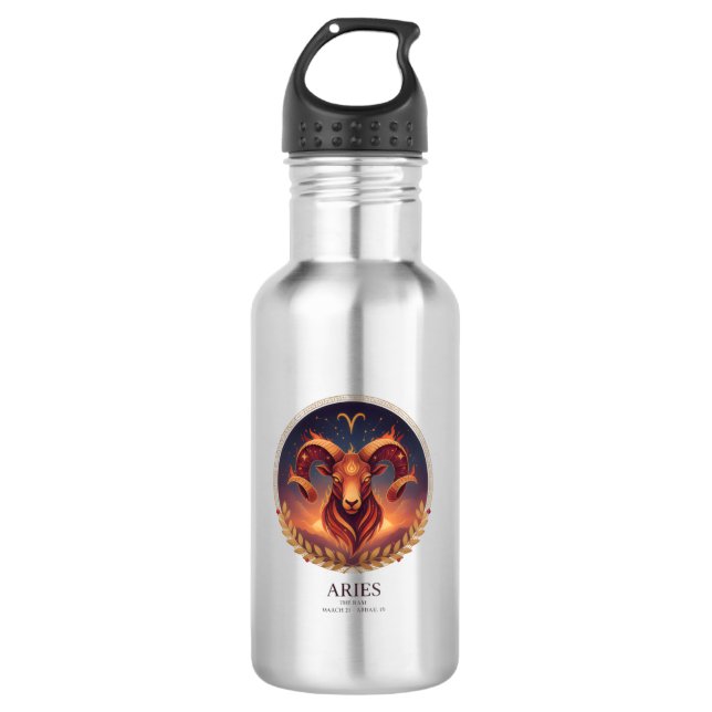 Aries Zodiac Water Bottle (Front)